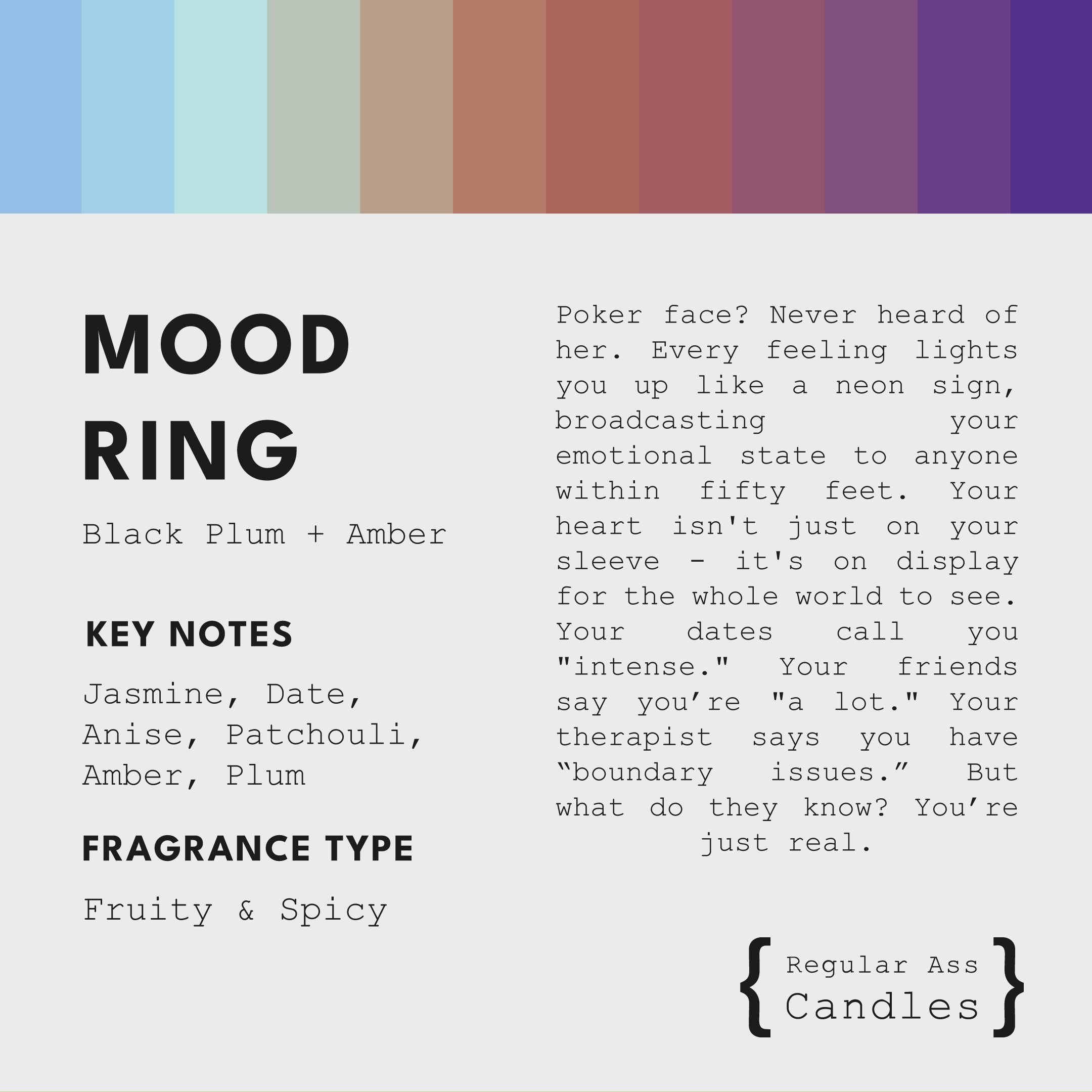 Mood Ring, Black Plum + Amber 11oz Candle