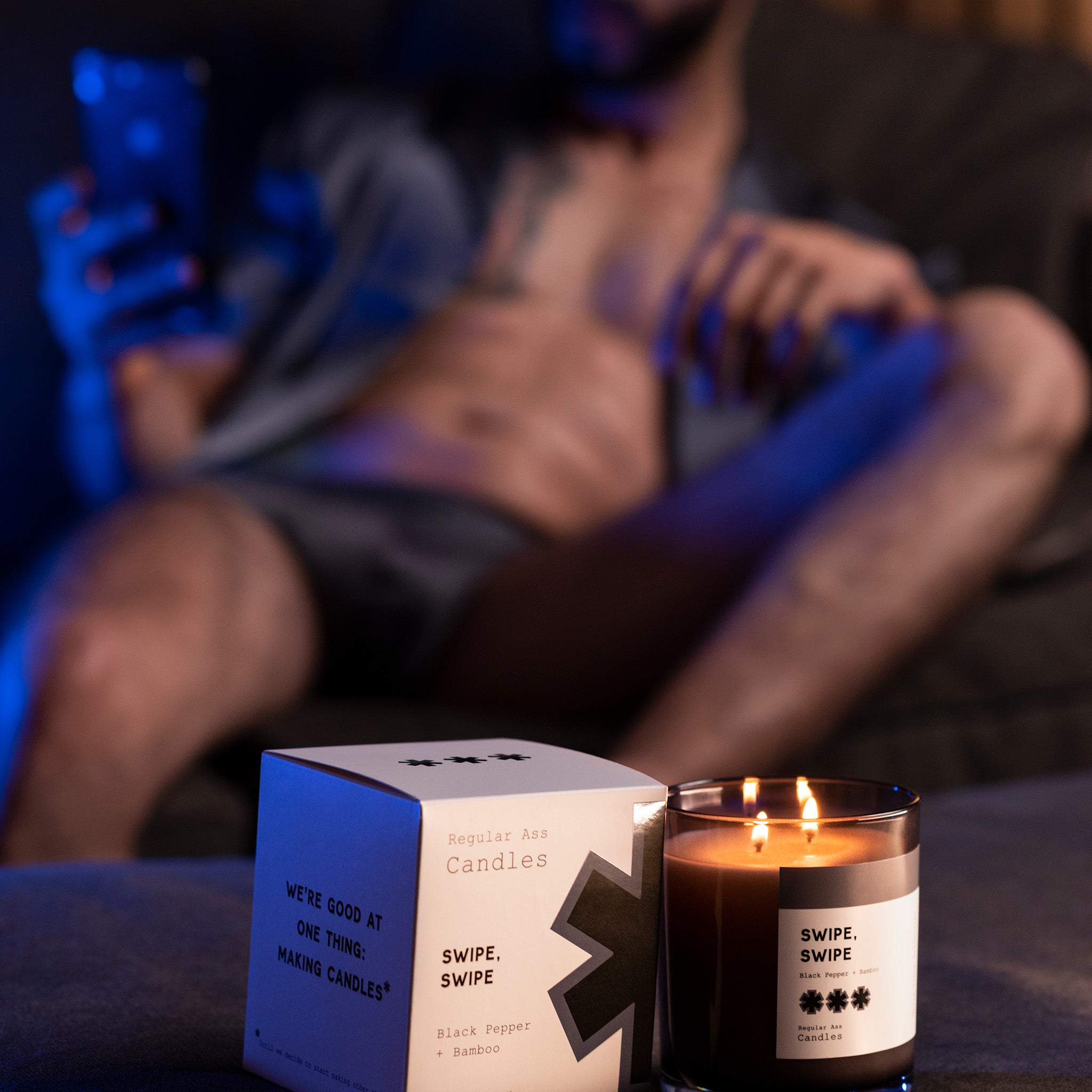 Swipe Right, Rosemary + Bamboo 11oz Candle
