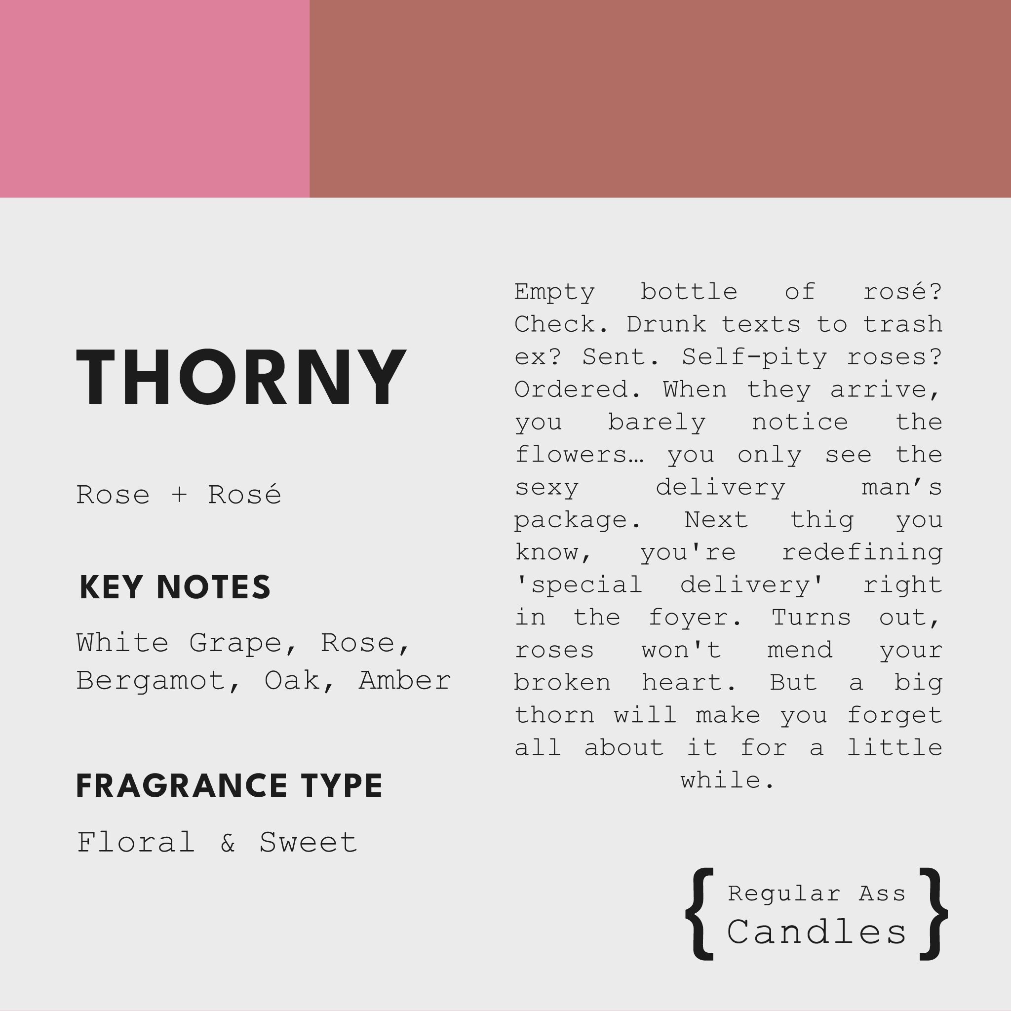 Thorny, Rose + Rosé 11oz Candle