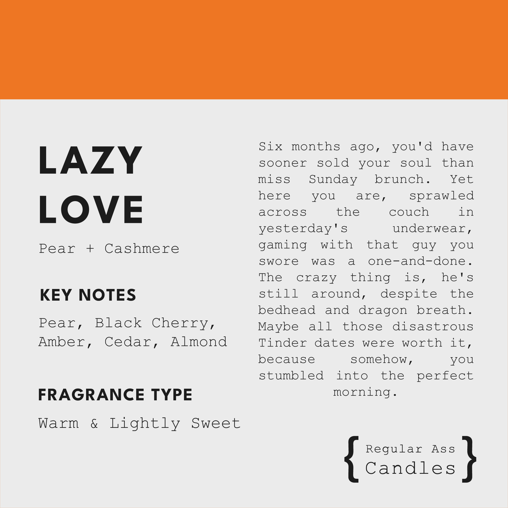 Lazy Love, Pear + Cashmere 11oz Candle