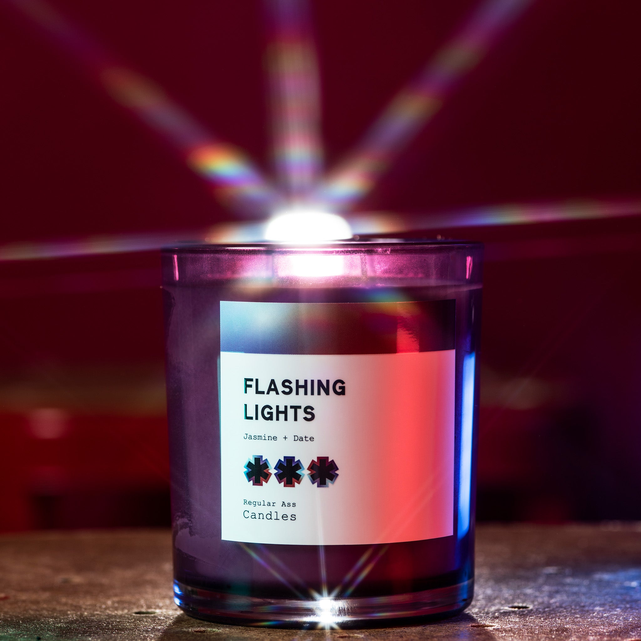 Flashing Lights, Jasmine + Date 11oz Candle